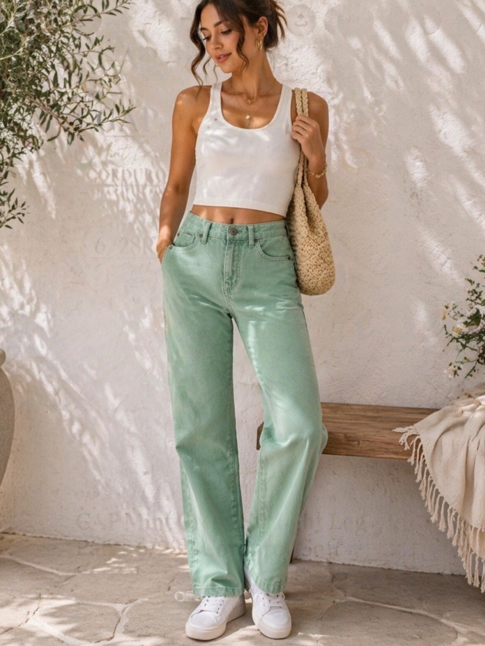GAP Mint Green Straight Leg Pants 6/28R Corduroy Soft Stretch